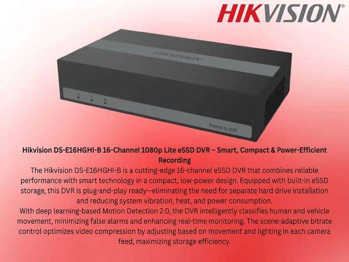Hikvision 16CH CCTV Kit with eSSD DVR, 2MP Cameras & 20m Cables