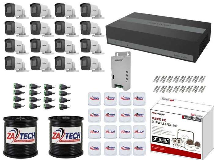 Hikvision 16CH eDVR CCTV Kit with ZATECH Cabling  Full Solution