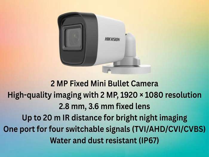 Hikvision 4CH eDVR CCTV Kit with 2MP Cameras & ZATECH 20m Cables