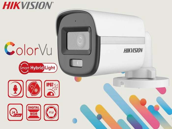 Hikvision 4-Channel ColorVu CCTV Kit with 1TB HDD, Zatech 20m Cables and JB