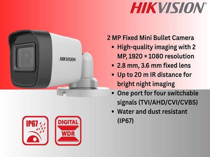 Hikvision 2MP 8CH eSSD (1TB) CCTV Full Kit With Zatech Junction Boxes