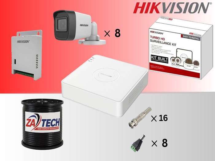 Hikvision 8CH 2MP CCTV Kit with 1TB HDD and Zatech RG59 Cable