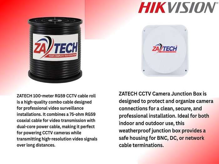 Hikvision 2MP 8CH Full Security Kit With 1 TB HDD & Zatech Junction Box