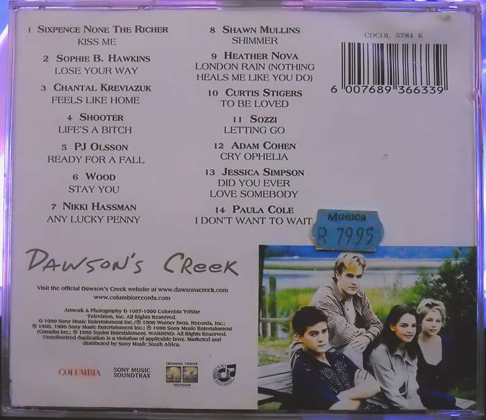 songs from DAWSON'S CREEK CD