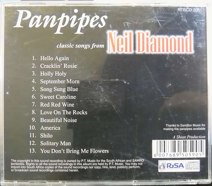 Panpipes NEIL DIAMOND CD