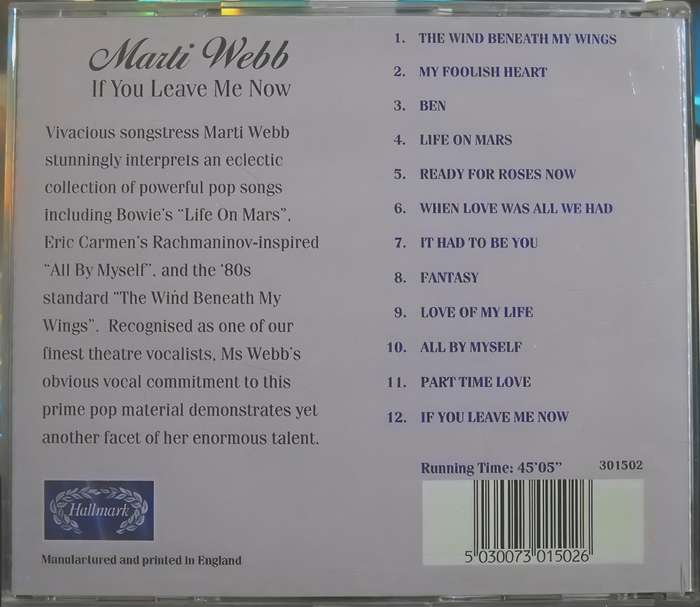 MARTI WEBB if you leave me now