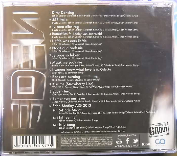 EDEN nooit oud raak nie CD