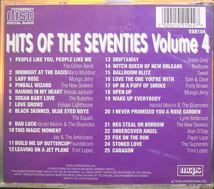 HITS OF THE 70s Volume 4 CD