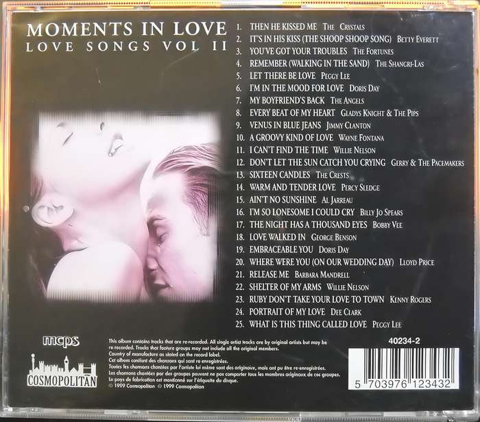 Moments In Love love songs Vol II - Vol 1