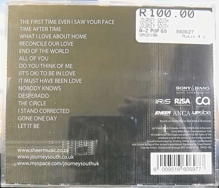 JOURNEY SOUTH CD
