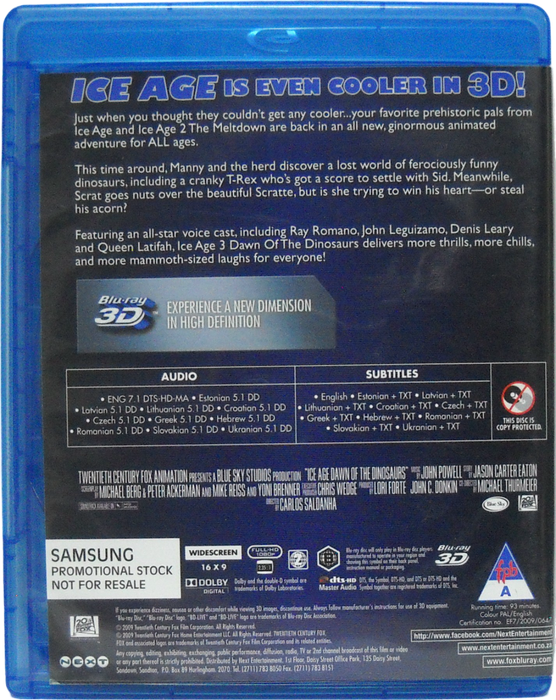 Ice Age 3 Dawn of the Dinosaurs 3D (Blu-ray 3D)