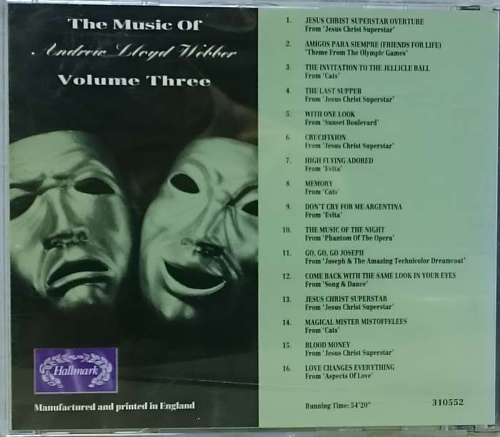 The Music of Andrew Lloyd Webber Volume 3 CD