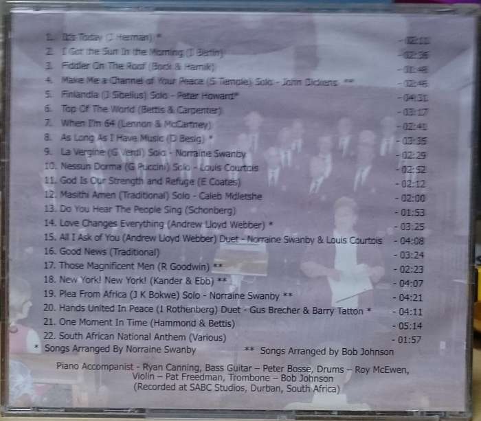 Durban Men's Choir CD