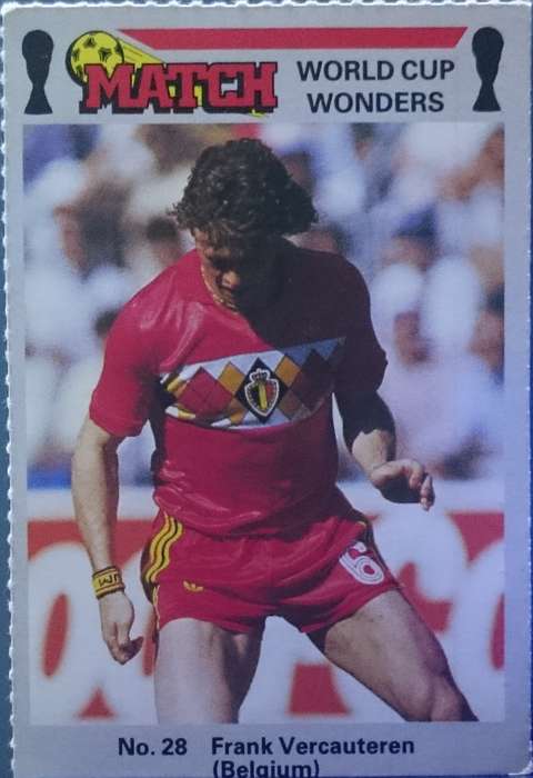 No. 28 Frank Vercauteren (Belgium) Match World Cup Wonders Trading Card
