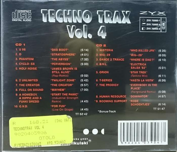 TECHNO TRAX Vol. 4 Double CD
