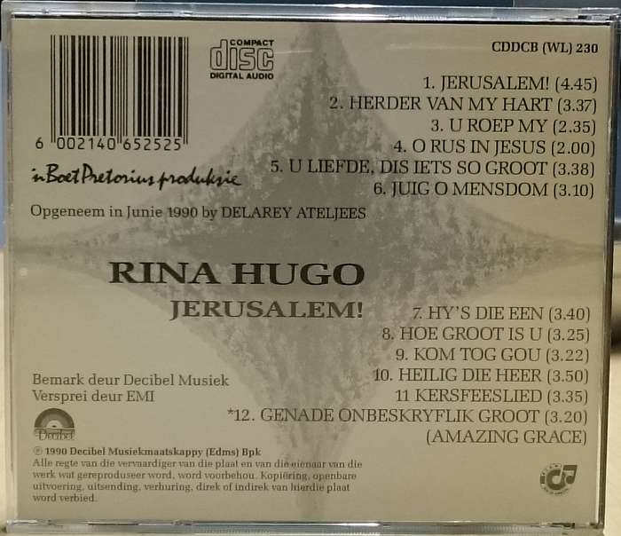 Rina Hugo - Jerusalem! CD