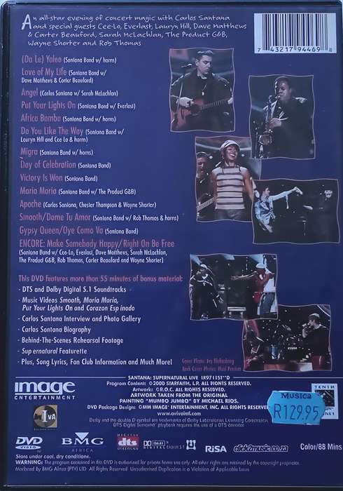 SANTANA Supernatural Live dvd