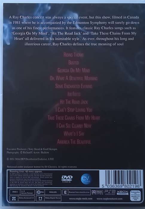 RAY CHARLES LIVE dvd