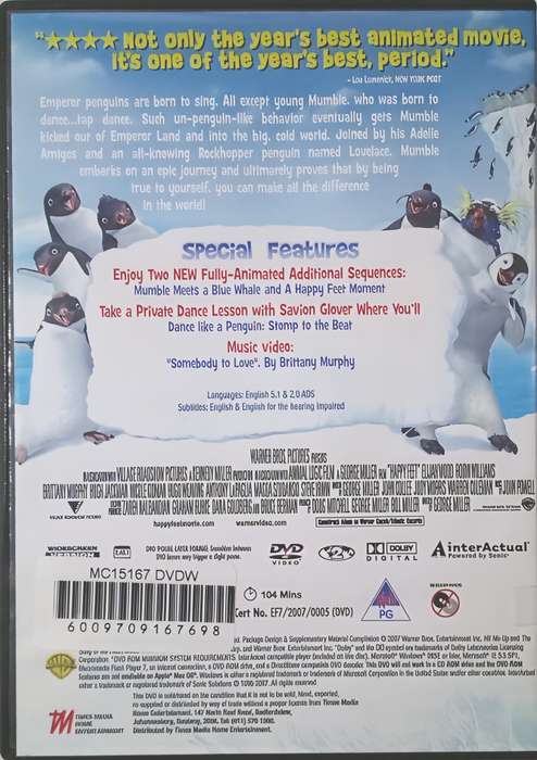 HAPPY FEET Hugh Jackman DVD