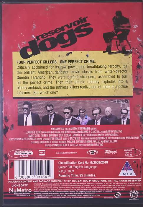 RESERVOIR DOGS Harvey Keitel DVD