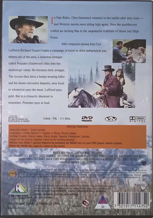 PALE RIDER Clint Eastwood DVD