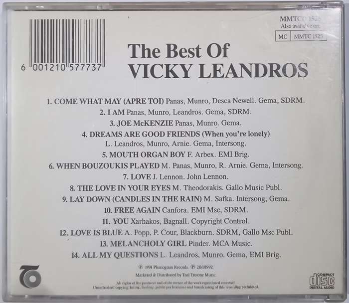 VICKY LEANDROS Greatest Hits CD