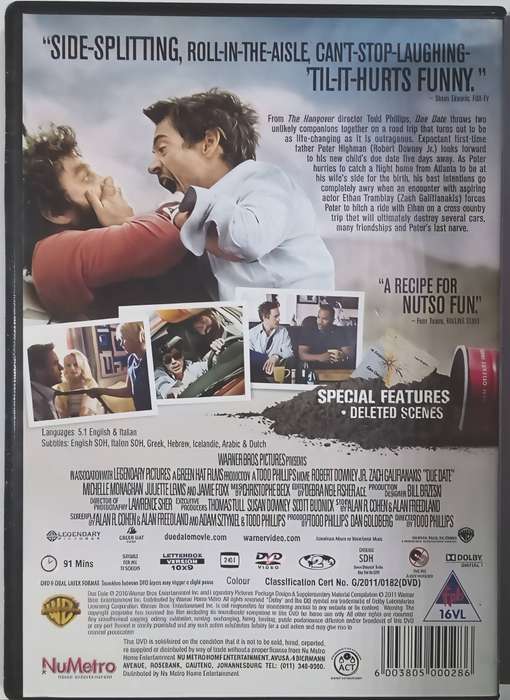 DUE DATE Robert Downey JR. DVD