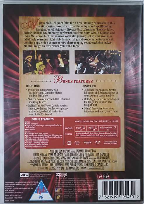 MOULIN ROUGE Nicole Kidman DVDs