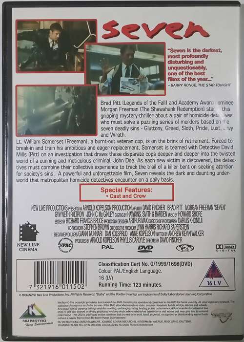 SEVEN Brad Pitt | Morgan Freeman DVD