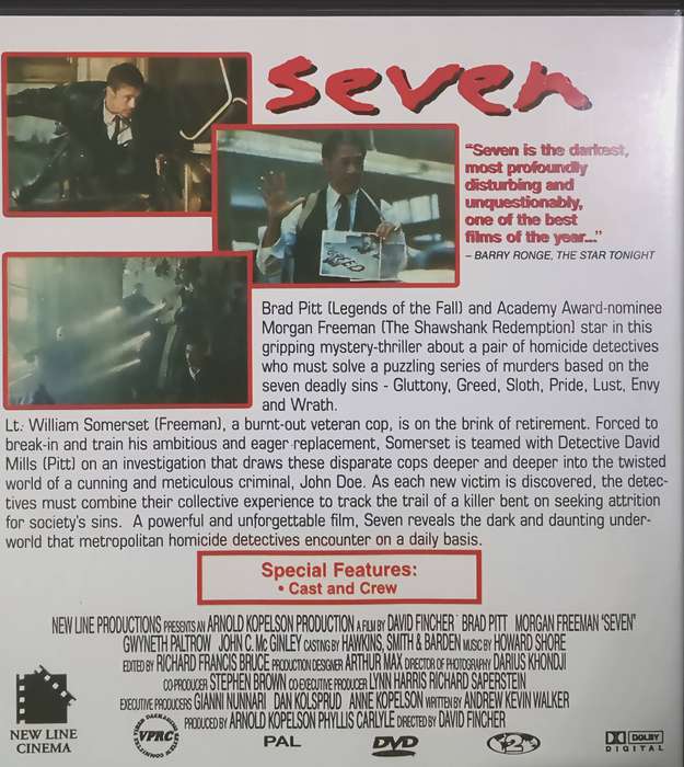 SEVEN Brad Pitt | Morgan Freeman DVD
