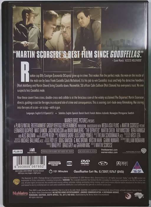 THE DEPARTED Leonardo DiCaprio DVD