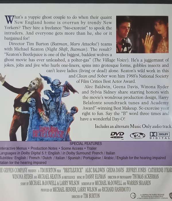 BEETLE JUICE Winona Ryder DVD