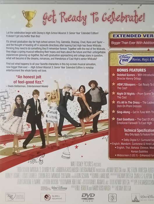 High School Musical 3 DVD (Region 3)