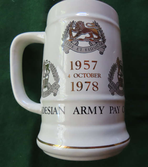 Rhodesia - Norbel Potteries Mug - Rhodesian Pay Corps 1957 - 1978