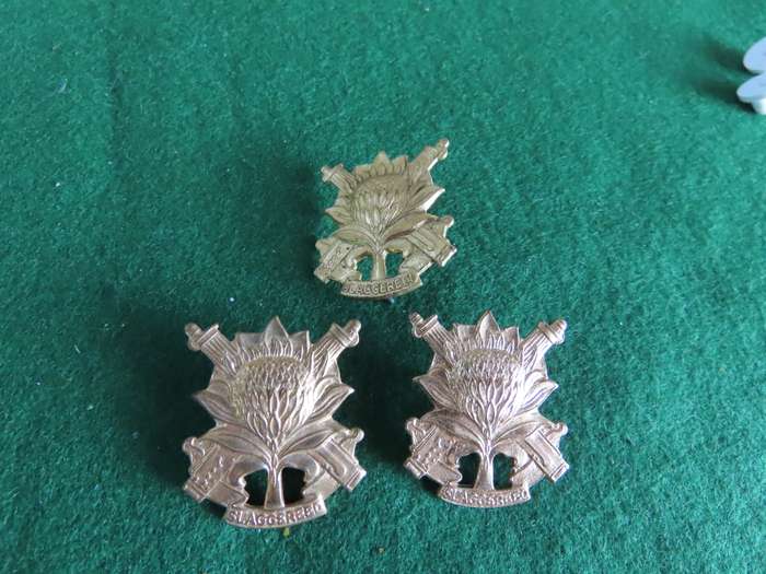 South Africa - Regiment Langenhoven Cap and Collars -Brass
