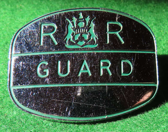 Rhodesia  - Bush War - Rhodesia Railways - Guard - Chromed Badge