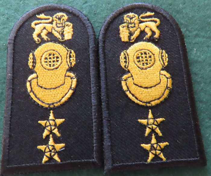 South Africa-South African Navy- Diver Instructor Warrant Officer Collar Badges Winter Dress