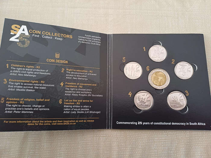 Complete Set of SA25 Coin Set in SA Mint Folder! (9 Available)