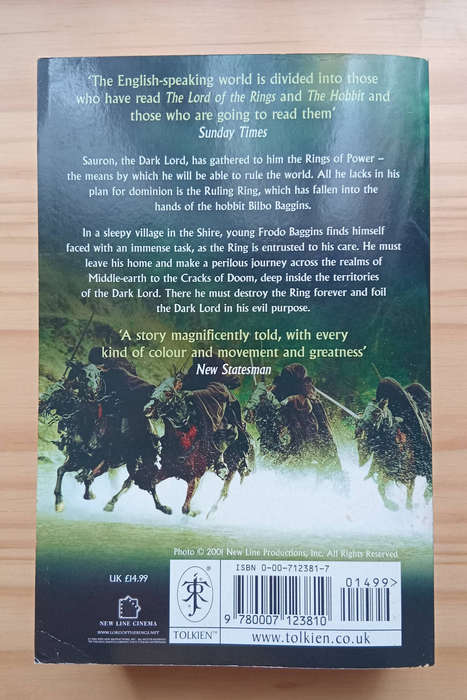 The Lord of The Rings- J R R Tolkien