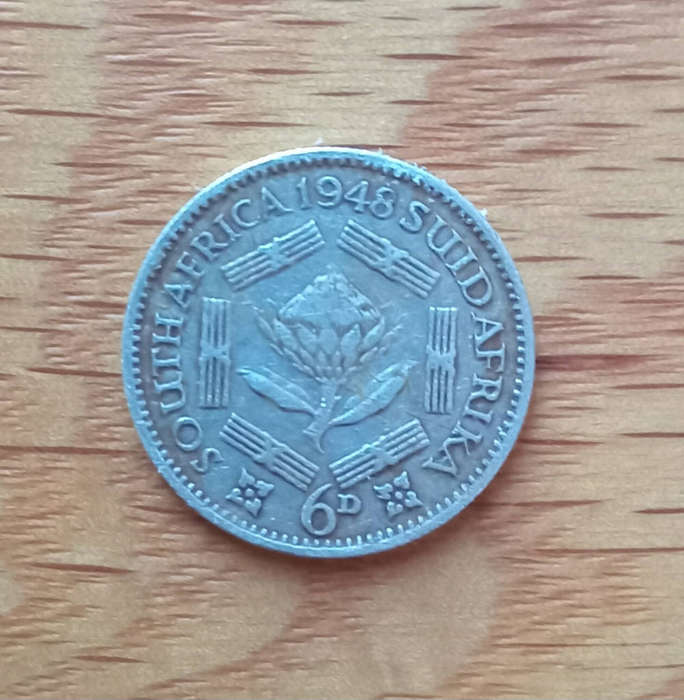 1948 South Africa sixpence
