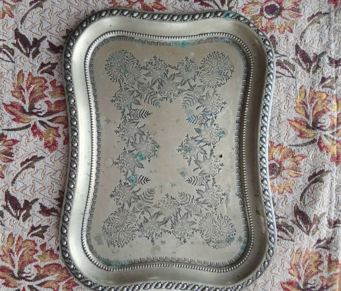Antique silver platter