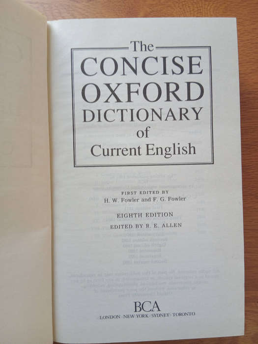 Concise Oxford Dictionary