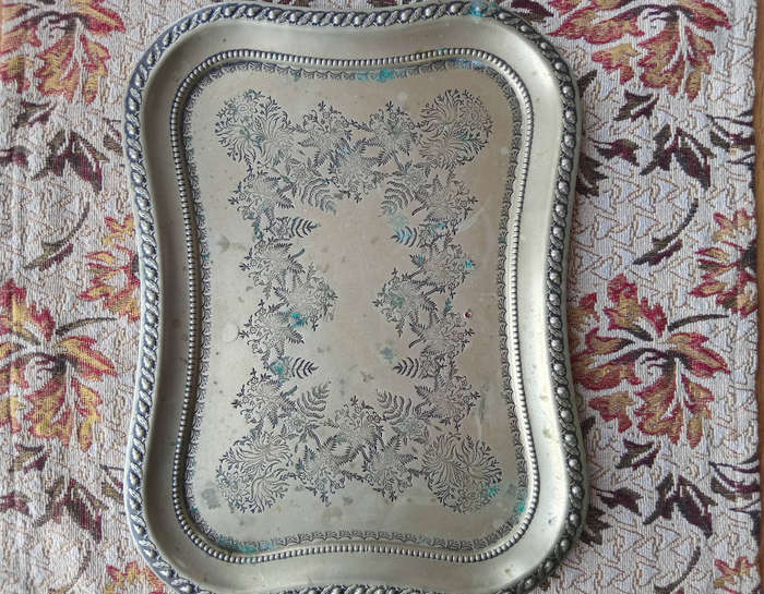 Antique silver platter