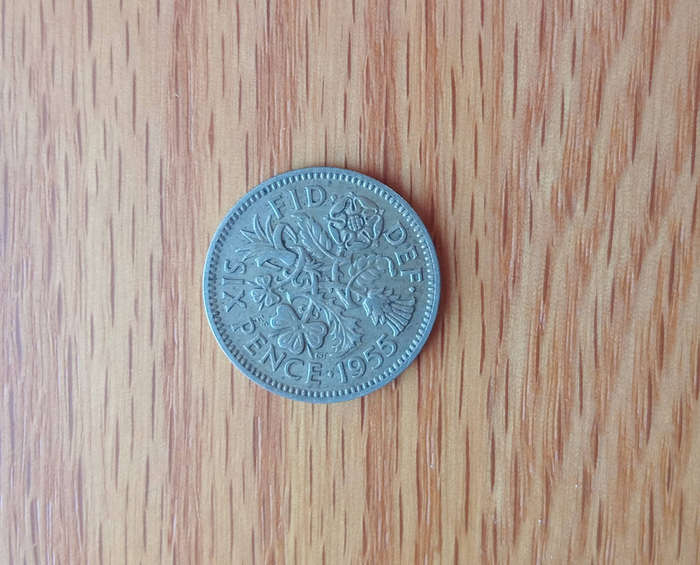 1955 British sixpence