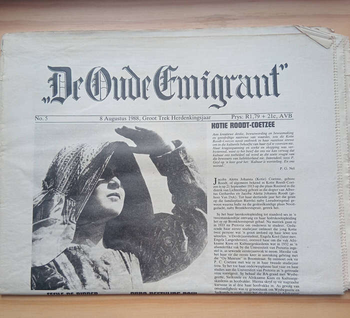 Groot Trek 1988 Herdenkingsjaar- De Oude Emigrant