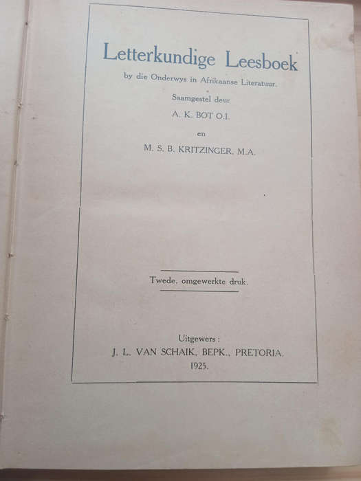 Africana-Letterkundige Leesboek(1925)