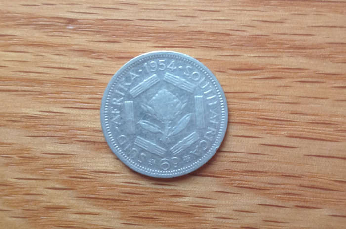 1954 South Africa sixpence