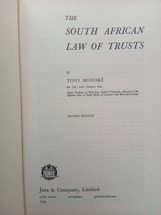 The South African Law of Trusts- Honore