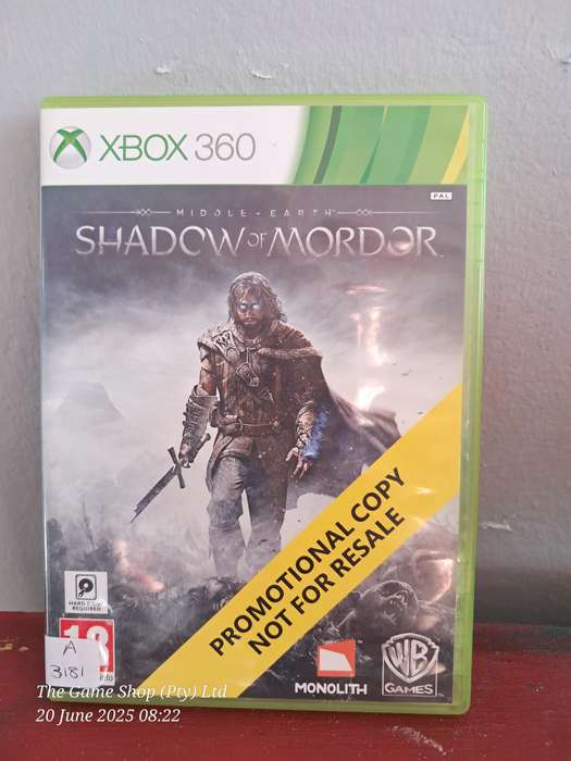 XBox 360 Shadow of Mordor (Promotional Copy) - No Manual