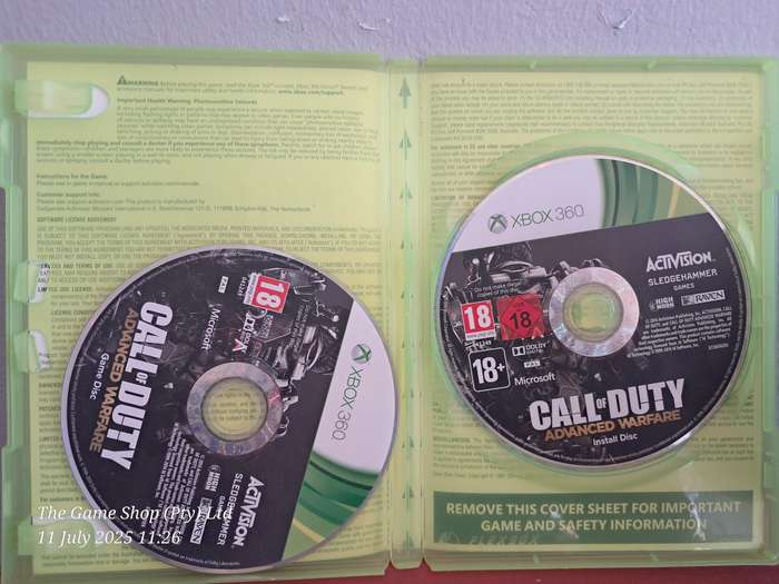 XBOX 360 CALL OF DUTY : ADVANCED WARFARE - NO MANUAL